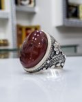خاتم عقيق يمني يدوي